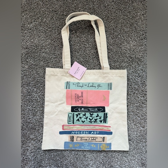 Kate Spade Cream Canvas Book Tote - Picture 2 of 4